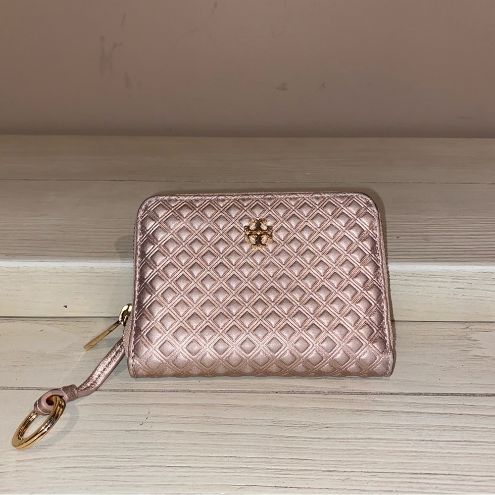 Tory Burch Marion Rose Gold Small Key Chain Wallet EUC - Picture 3 of 11